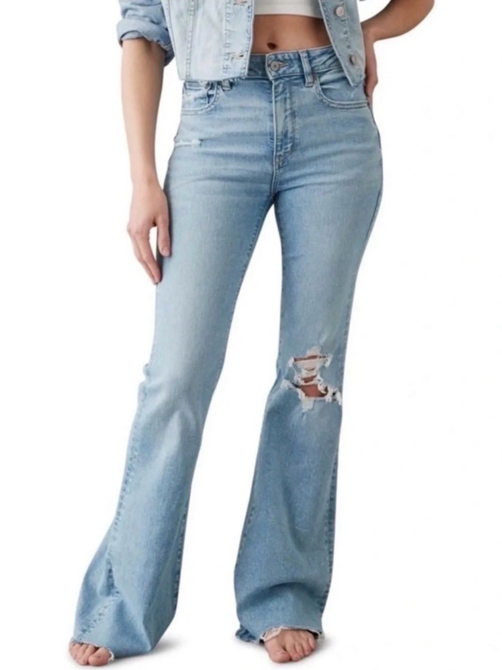 American Eagle High Rise Flare Jean Size 00